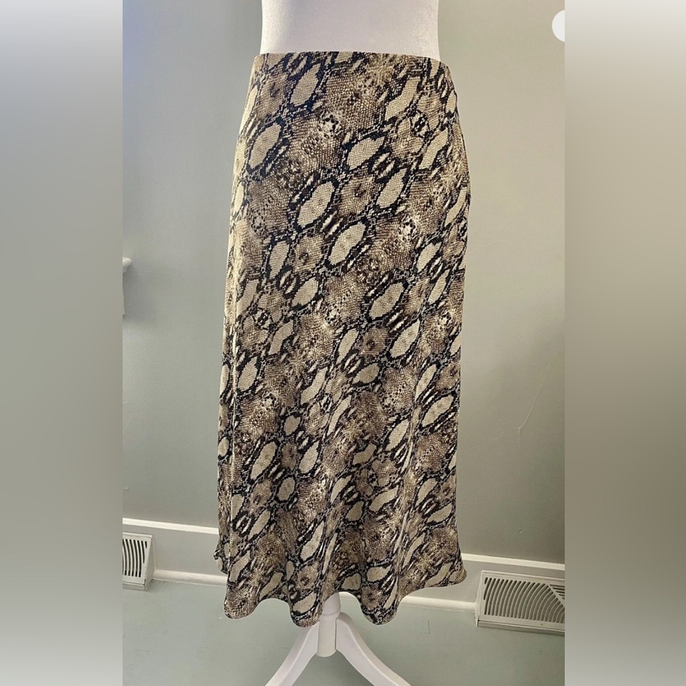 Skirt Large Brown Snake Skin Print Lightweight A Line Evereve Peyton Jensen